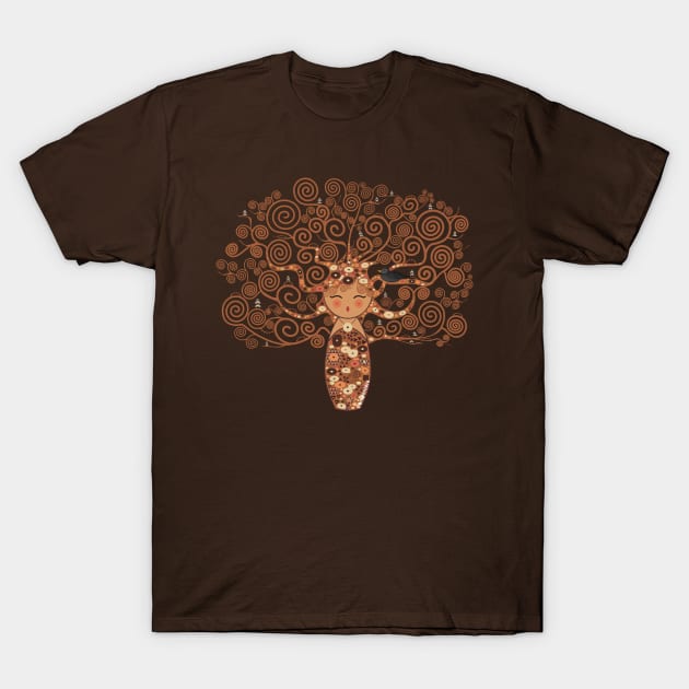 Kokeshi Tree of life of Klimt T-Shirt by Pendientera